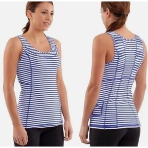 LULULEMON RUN STAY ON COURSE TANK‎  Women's 6 Striped